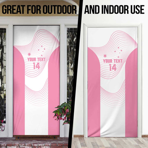 Custom Bowls Australia Breast Cancer Door Cover Pink Ribbon Curve Sporty - Aussie Hoodie