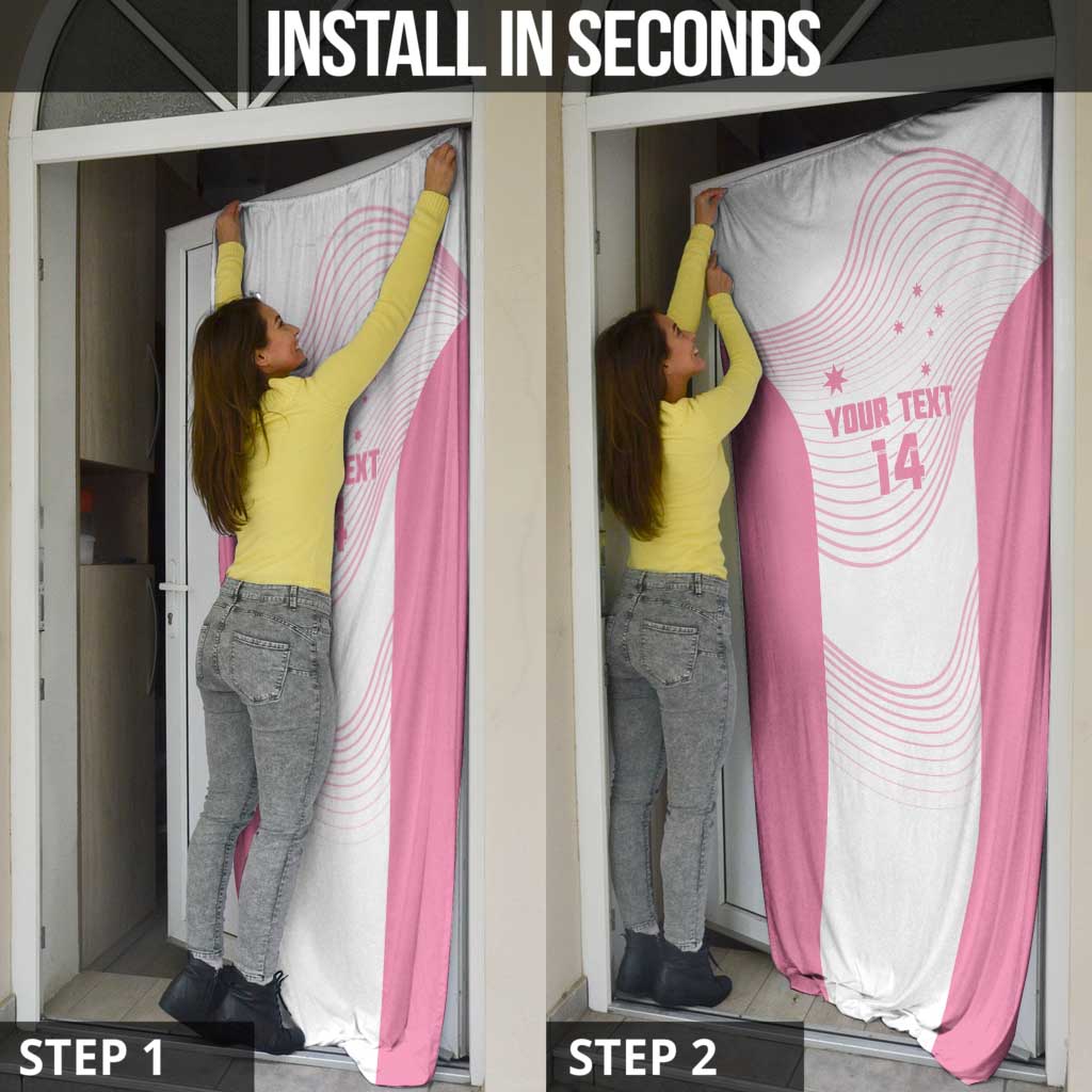 Custom Bowls Australia Breast Cancer Door Cover Pink Ribbon Curve Sporty - Aussie Hoodie