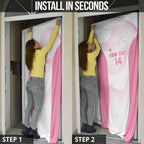 Custom Bowls Australia Breast Cancer Door Cover Pink Ribbon Curve Sporty - Aussie Hoodie