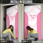 Custom Bowls Australia Breast Cancer Door Cover Pink Ribbon Curve Sporty - Aussie Hoodie