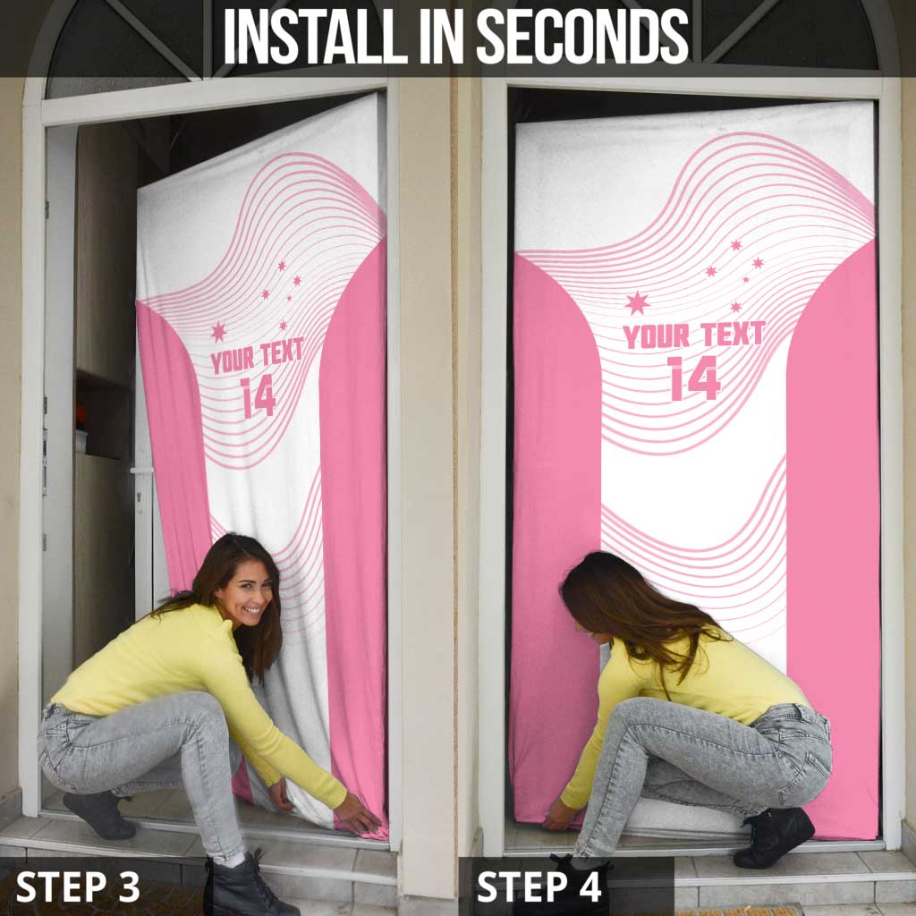Custom Bowls Australia Breast Cancer Door Cover Pink Ribbon Curve Sporty - Aussie Hoodie