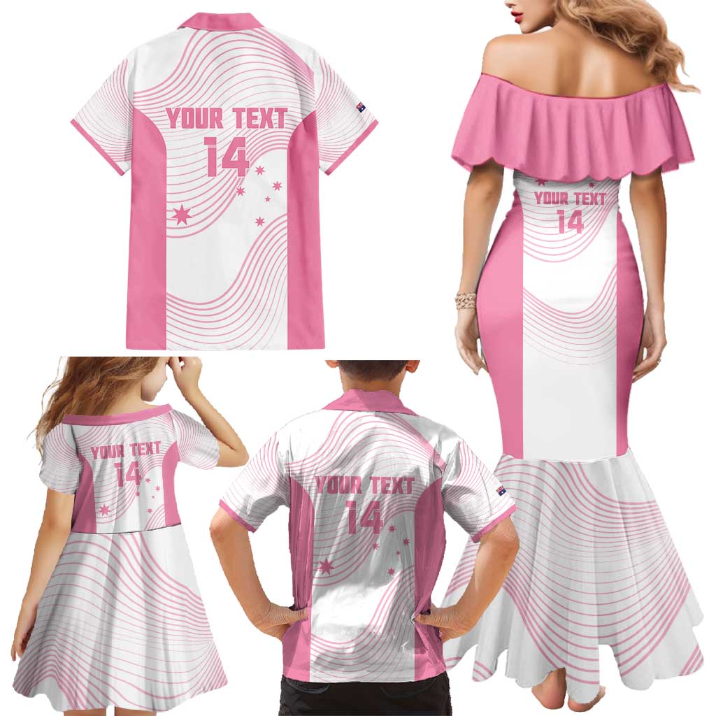 Custom Bowls Australia Breast Cancer Family Matching Mermaid Dress and Hawaiian Shirt Pink Ribbon Curve Sporty - Aussie Hoodie