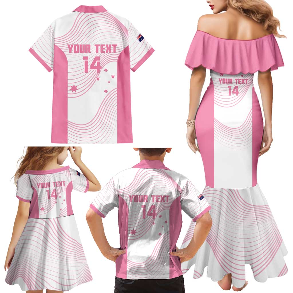 Custom Bowls Australia Breast Cancer Family Matching Mermaid Dress and Hawaiian Shirt Pink Ribbon Curve Sporty - Aussie Hoodie