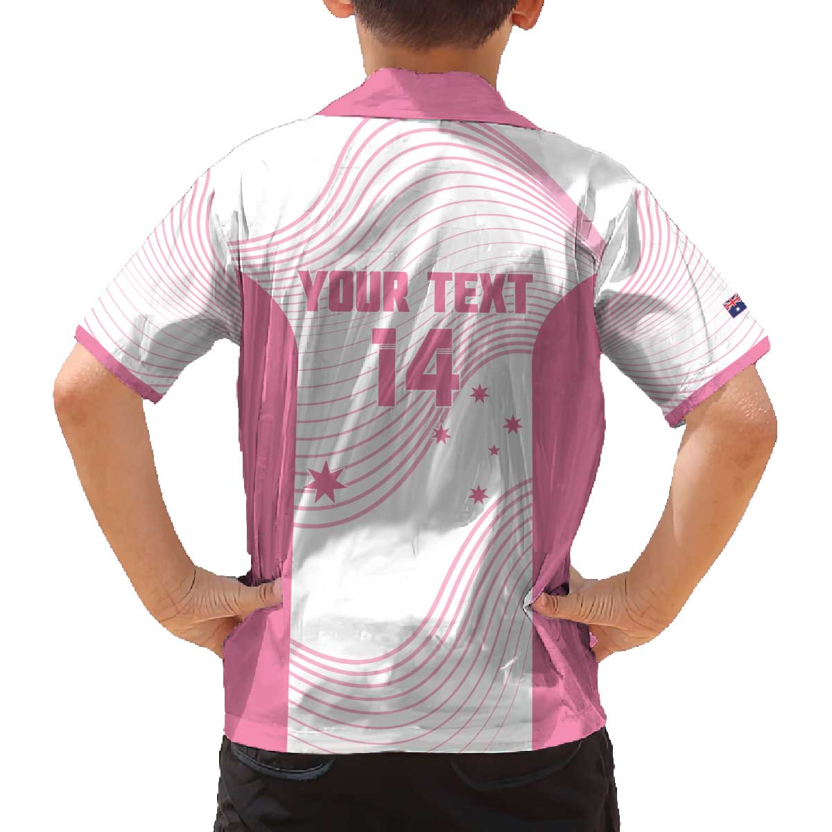 Custom Bowls Australia Breast Cancer Family Matching Off The Shoulder Long Sleeve Dress and Hawaiian Shirt Pink Ribbon Curve Sporty - Aussie Hoodie