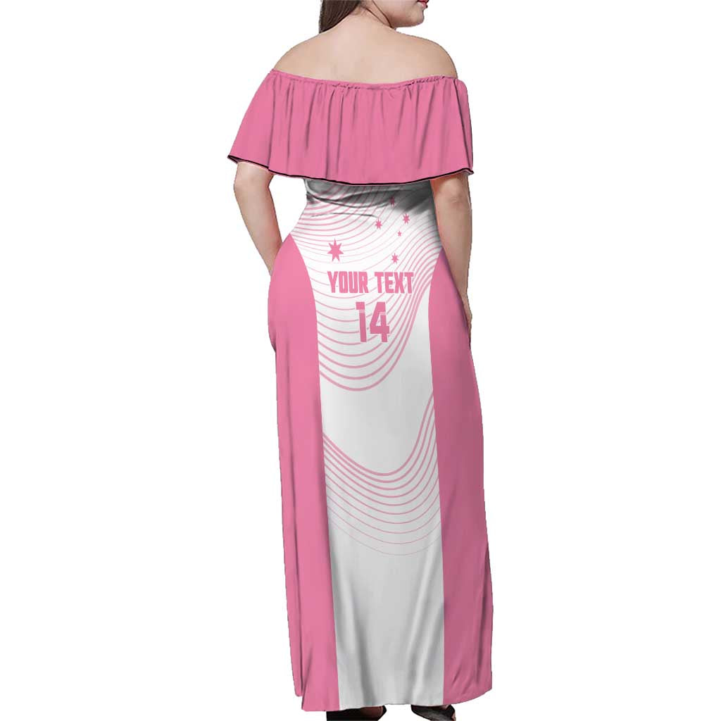 Custom Bowls Australia Breast Cancer Family Matching Off Shoulder Maxi Dress and Hawaiian Shirt Pink Ribbon Curve Sporty - Aussie Hoodie