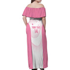 Custom Bowls Australia Breast Cancer Family Matching Off Shoulder Maxi Dress and Hawaiian Shirt Pink Ribbon Curve Sporty - Aussie Hoodie