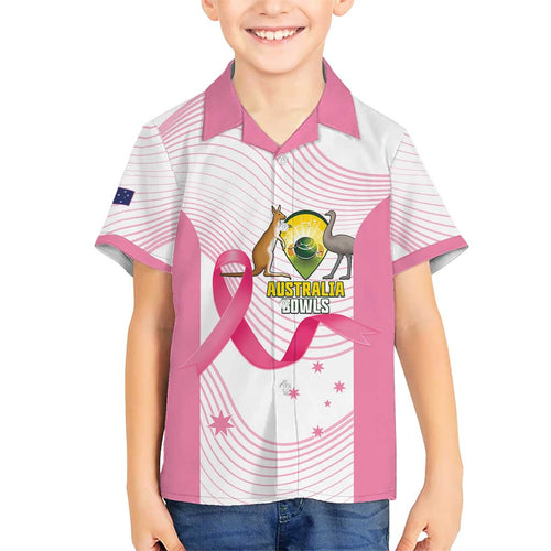 Custom Bowls Australia Breast Cancer Family Matching Off Shoulder Maxi Dress and Hawaiian Shirt Pink Ribbon Curve Sporty - Aussie Hoodie