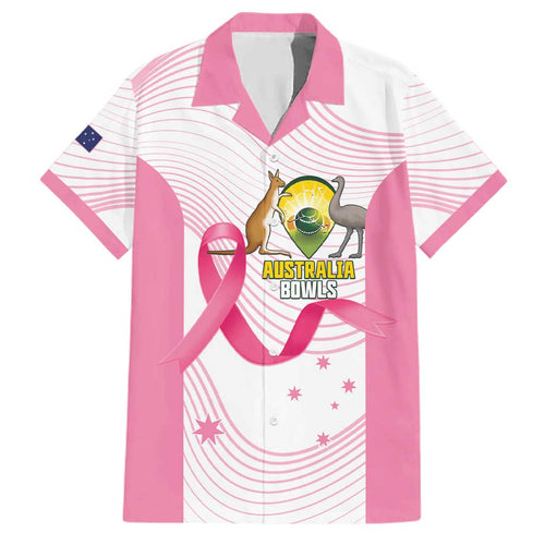 Custom Bowls Australia Breast Cancer Family Matching Puletasi and Hawaiian Shirt Pink Ribbon Curve Sporty - Aussie Hoodie