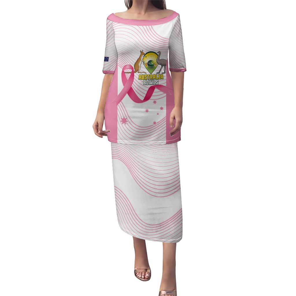 Custom Bowls Australia Breast Cancer Family Matching Puletasi and Hawaiian Shirt Pink Ribbon Curve Sporty - Aussie Hoodie