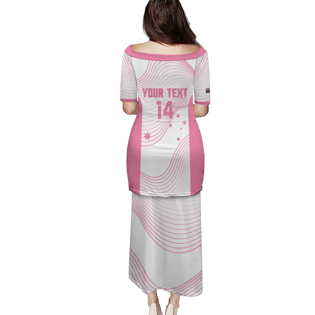 Custom Bowls Australia Breast Cancer Family Matching Puletasi and Hawaiian Shirt Pink Ribbon Curve Sporty - Aussie Hoodie