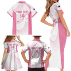 Custom Bowls Australia Breast Cancer Family Matching Short Sleeve Bodycon Dress and Hawaiian Shirt Pink Ribbon Curve Sporty - Aussie Hoodie