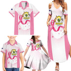 Custom Bowls Australia Breast Cancer Family Matching Summer Maxi Dress and Hawaiian Shirt Pink Ribbon Curve Sporty - Aussie Hoodie