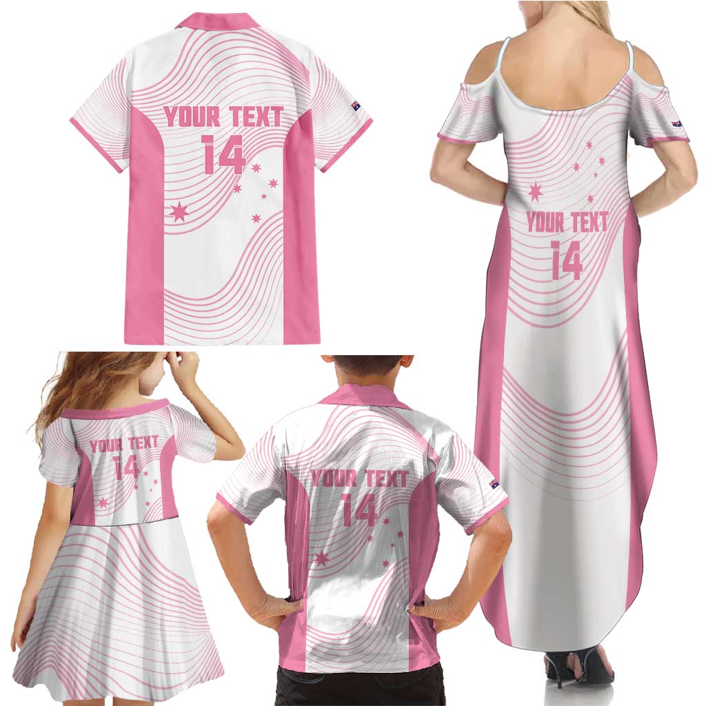 Custom Bowls Australia Breast Cancer Family Matching Summer Maxi Dress and Hawaiian Shirt Pink Ribbon Curve Sporty - Aussie Hoodie