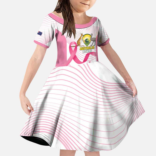 Custom Bowls Australia Breast Cancer Family Matching Tank Maxi Dress and Hawaiian Shirt Pink Ribbon Curve Sporty - Aussie Hoodie