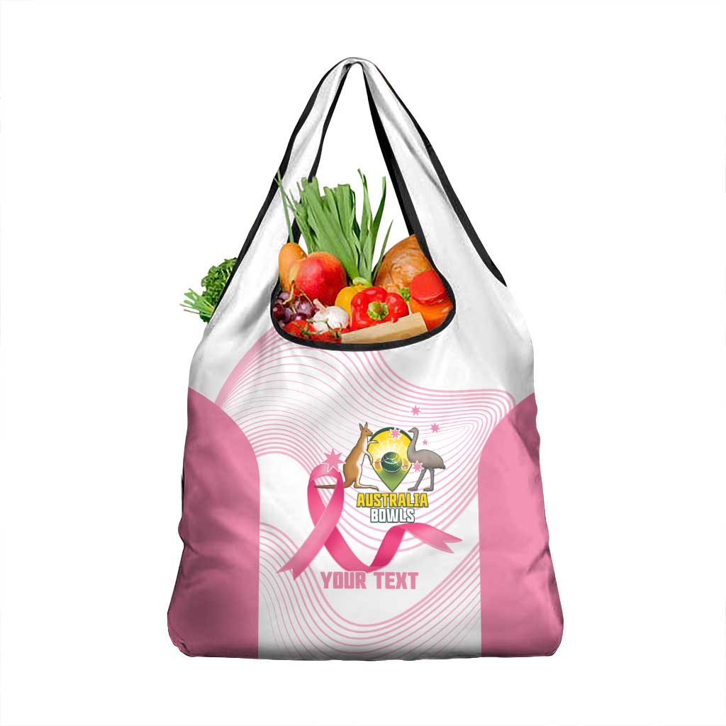 Custom Bowls Australia Breast Cancer Grocery Bag Pink Ribbon Curve Sporty - Aussie Hoodie