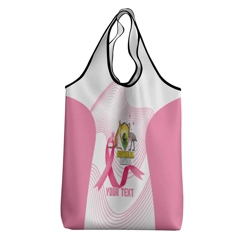 Custom Bowls Australia Breast Cancer Grocery Bag Pink Ribbon Curve Sporty - Aussie Hoodie