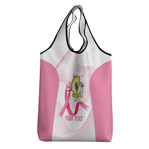 Custom Bowls Australia Breast Cancer Grocery Bag Pink Ribbon Curve Sporty - Aussie Hoodie