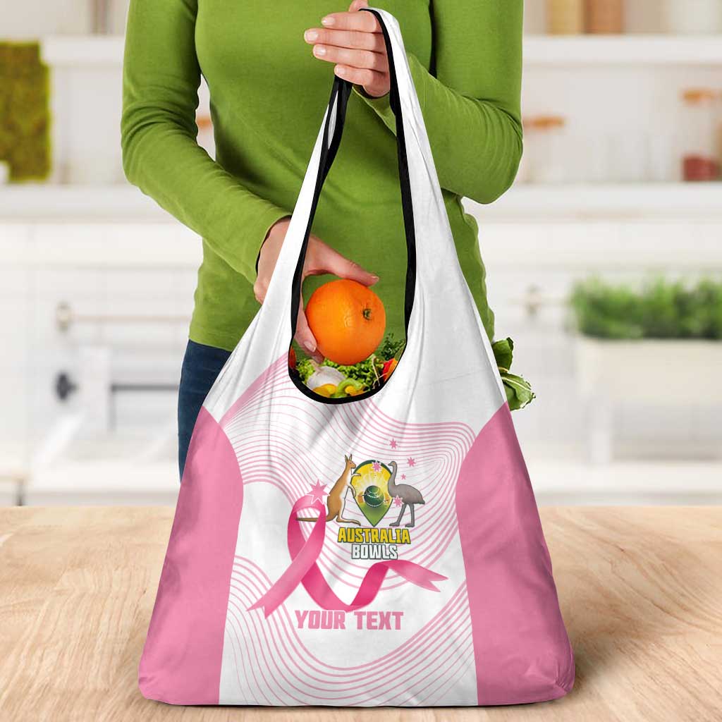 Custom Bowls Australia Breast Cancer Grocery Bag Pink Ribbon Curve Sporty - Aussie Hoodie