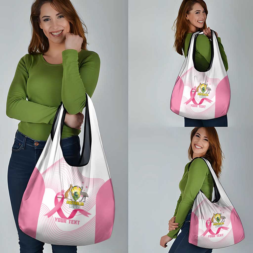 Custom Bowls Australia Breast Cancer Grocery Bag Pink Ribbon Curve Sporty - Aussie Hoodie
