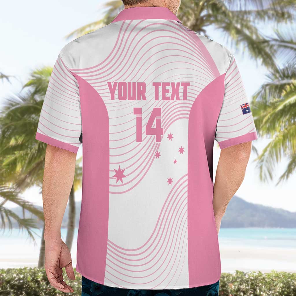 Custom Bowls Australia Breast Cancer Hawaiian Shirt Pink Ribbon Curve Sporty - Aussie Hoodie
