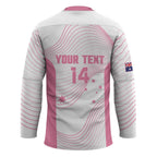 Custom Bowls Australia Breast Cancer Hockey Jersey Pink Ribbon Curve Sporty - Aussie Hoodie