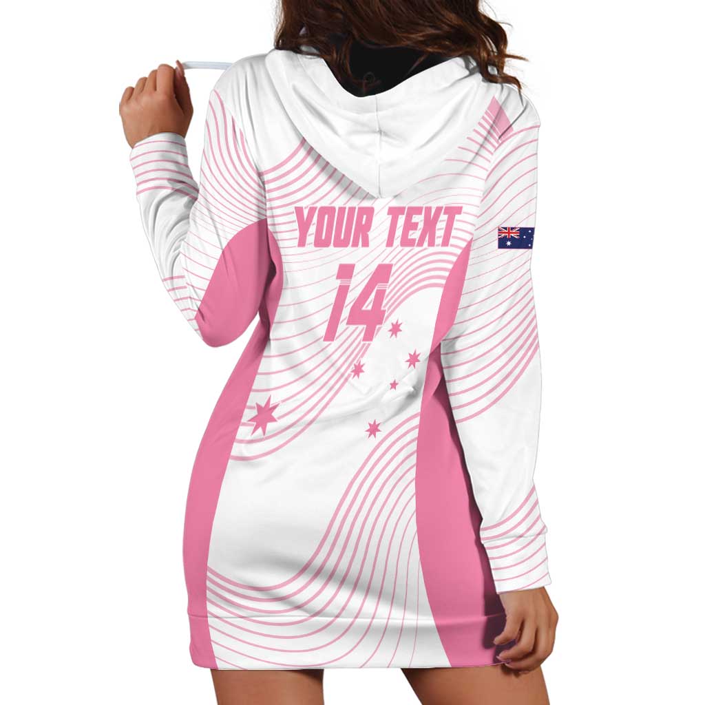 Custom Bowls Australia Breast Cancer Hoodie Dress Pink Ribbon Curve Sporty - Aussie Hoodie