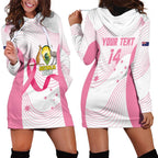 Custom Bowls Australia Breast Cancer Hoodie Dress Pink Ribbon Curve Sporty - Aussie Hoodie