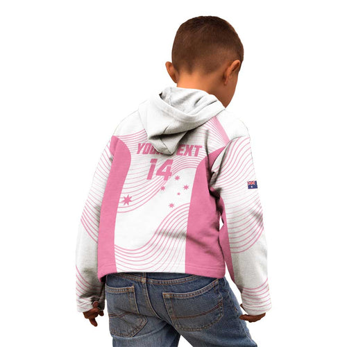 Custom Bowls Australia Breast Cancer Kid Hoodie Pink Ribbon Curve Sporty - Aussie Hoodie