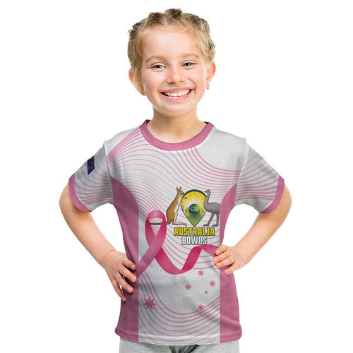 Custom Bowls Australia Breast Cancer Kid T Shirt Pink Ribbon Curve Sporty - Aussie Hoodie