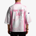 Custom Bowls Australia Breast Cancer Kimono Pink Ribbon Curve Sporty - Aussie Hoodie