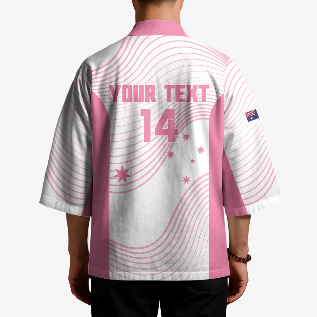 Custom Bowls Australia Breast Cancer Kimono Pink Ribbon Curve Sporty - Aussie Hoodie