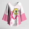 Custom Bowls Australia Breast Cancer Kimono Sleeve Blouse Pink Ribbon Curve Sporty - Aussie Hoodie