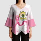 Custom Bowls Australia Breast Cancer Kimono Sleeve Blouse Pink Ribbon Curve Sporty - Aussie Hoodie