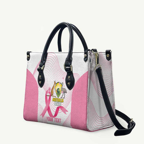Custom Bowls Australia Breast Cancer Leather Bag Pink Ribbon Curve Sporty - Aussie Hoodie