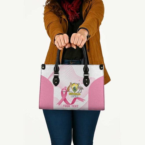 Custom Bowls Australia Breast Cancer Leather Bag Pink Ribbon Curve Sporty - Aussie Hoodie