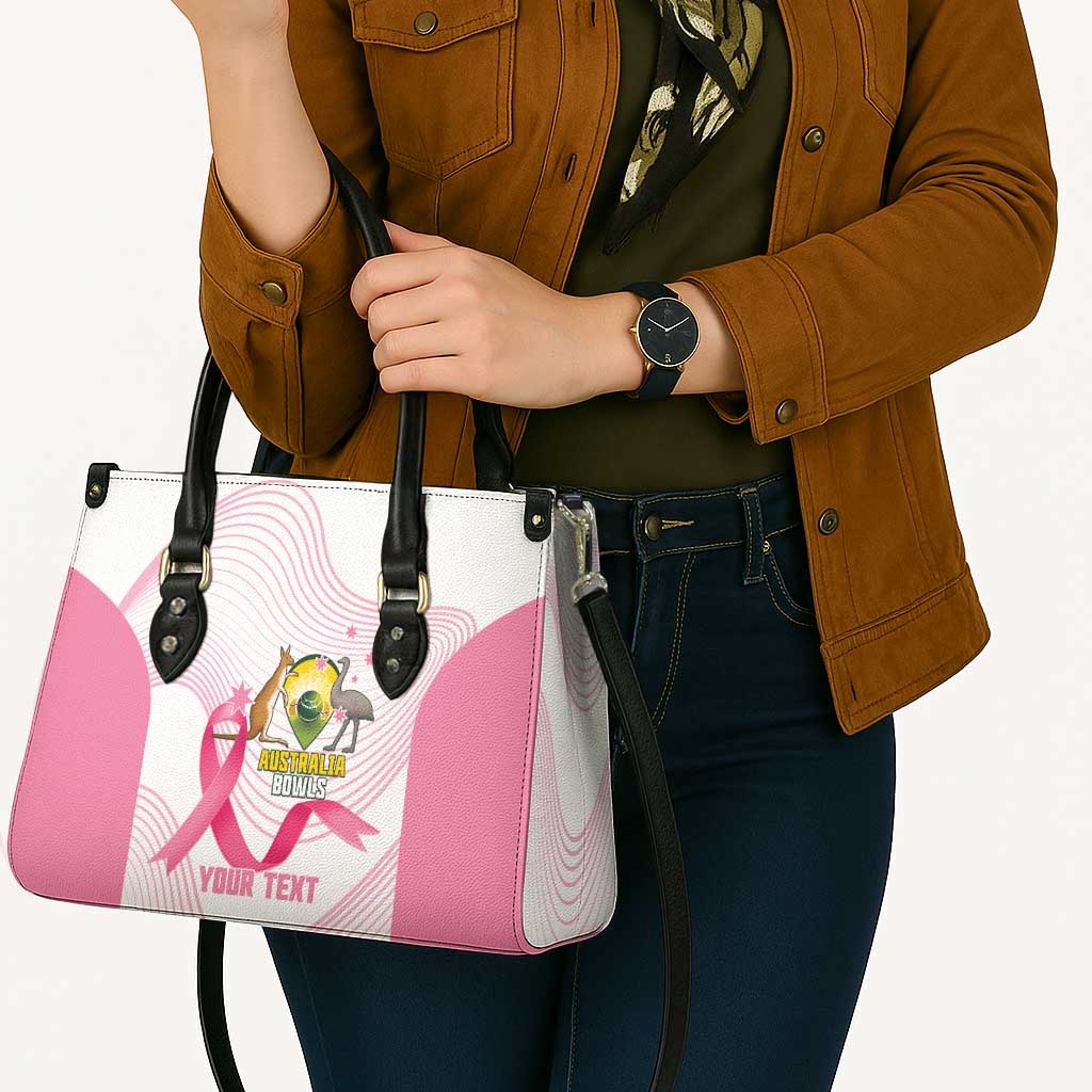 Custom Bowls Australia Breast Cancer Leather Bag Pink Ribbon Curve Sporty - Aussie Hoodie