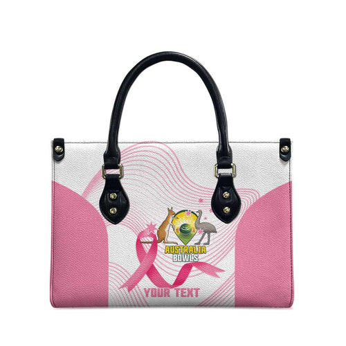 Custom Bowls Australia Breast Cancer Leather Bag Pink Ribbon Curve Sporty - Aussie Hoodie