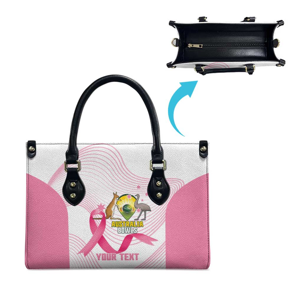 Custom Bowls Australia Breast Cancer Leather Bag Pink Ribbon Curve Sporty - Aussie Hoodie