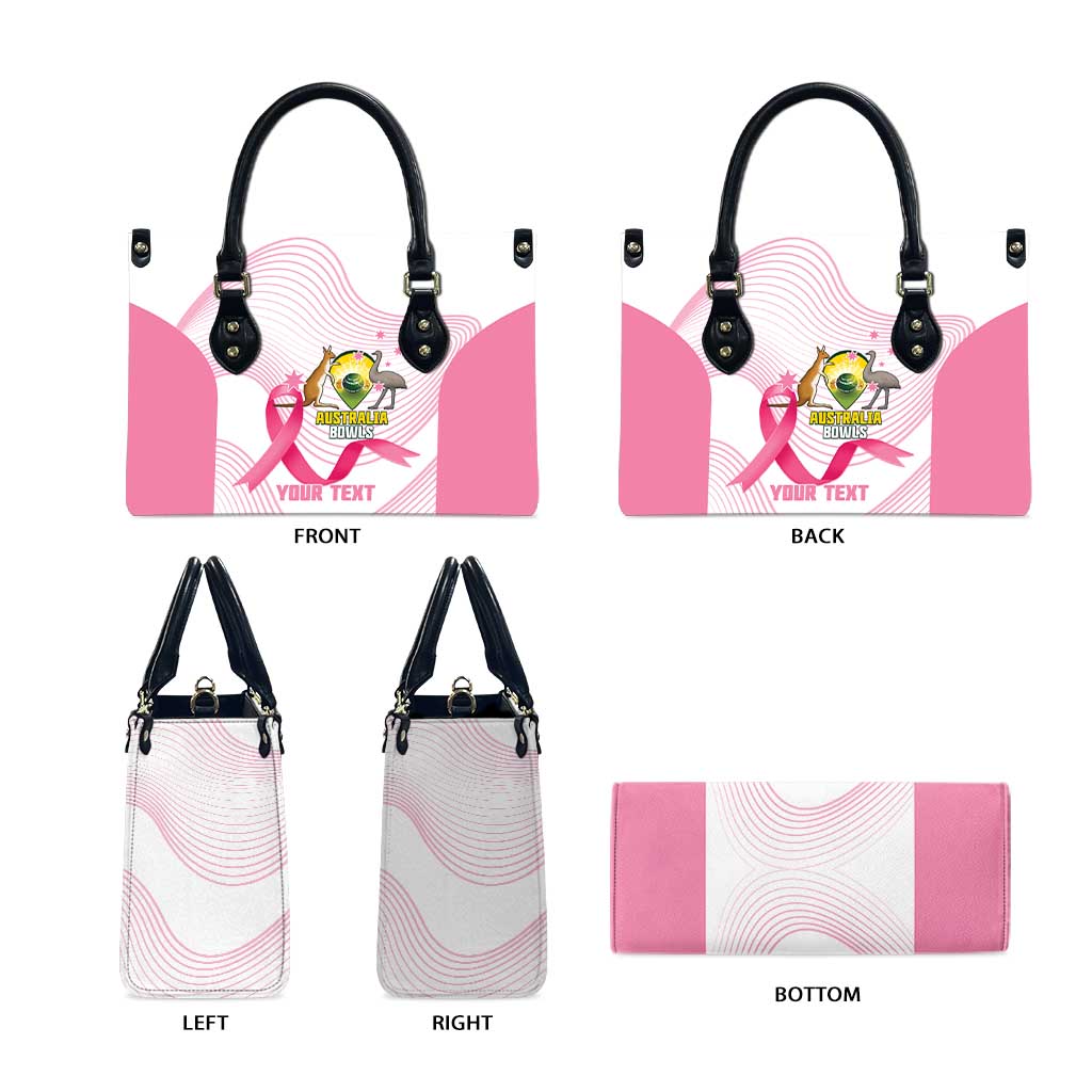 Custom Bowls Australia Breast Cancer Leather Bag Pink Ribbon Curve Sporty - Aussie Hoodie
