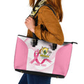 Custom Bowls Australia Breast Cancer Leather Tote Bag Pink Ribbon Curve Sporty - Aussie Hoodie