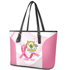 Custom Bowls Australia Breast Cancer Leather Tote Bag Pink Ribbon Curve Sporty - Aussie Hoodie