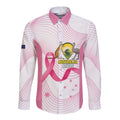Custom Bowls Australia Breast Cancer Long Sleeve Button Shirt Pink Ribbon Curve Sporty - Aussie Hoodie