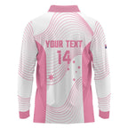 Custom Bowls Australia Breast Cancer Long Sleeve Polo Shirt Pink Ribbon Curve Sporty - Aussie Hoodie