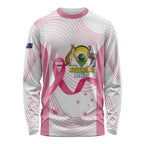 Custom Bowls Australia Breast Cancer Long Sleeve Shirt Pink Ribbon Curve Sporty - Aussie Hoodie