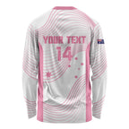 Custom Bowls Australia Breast Cancer Long Sleeve Shirt Pink Ribbon Curve Sporty - Aussie Hoodie