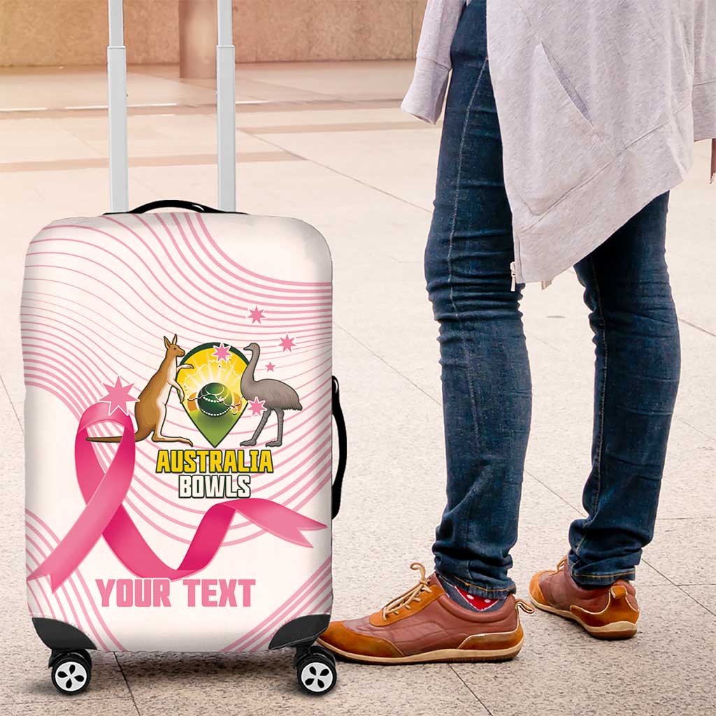 Custom Bowls Australia Breast Cancer Luggage Cover Pink Ribbon Curve Sporty - Aussie Hoodie