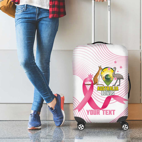 Custom Bowls Australia Breast Cancer Luggage Cover Pink Ribbon Curve Sporty - Aussie Hoodie