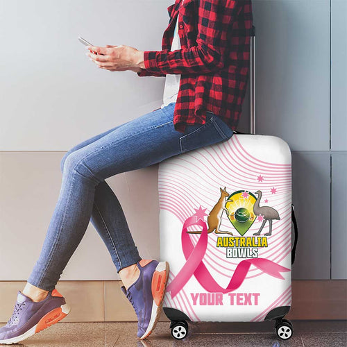 Custom Bowls Australia Breast Cancer Luggage Cover Pink Ribbon Curve Sporty - Aussie Hoodie