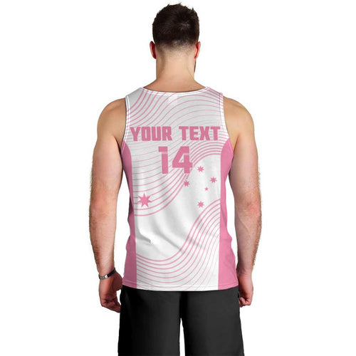 Custom Bowls Australia Breast Cancer Men Tank Top Pink Ribbon Curve Sporty - Aussie Hoodie