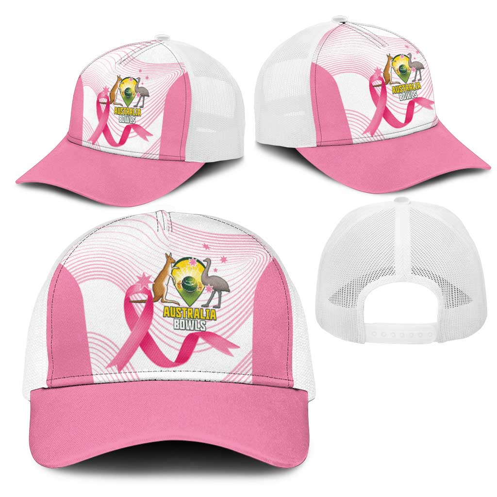 Bowls Australia Breast Cancer Mesh Trucker Cap Pink Ribbon Curve Sporty - Aussie Hoodie